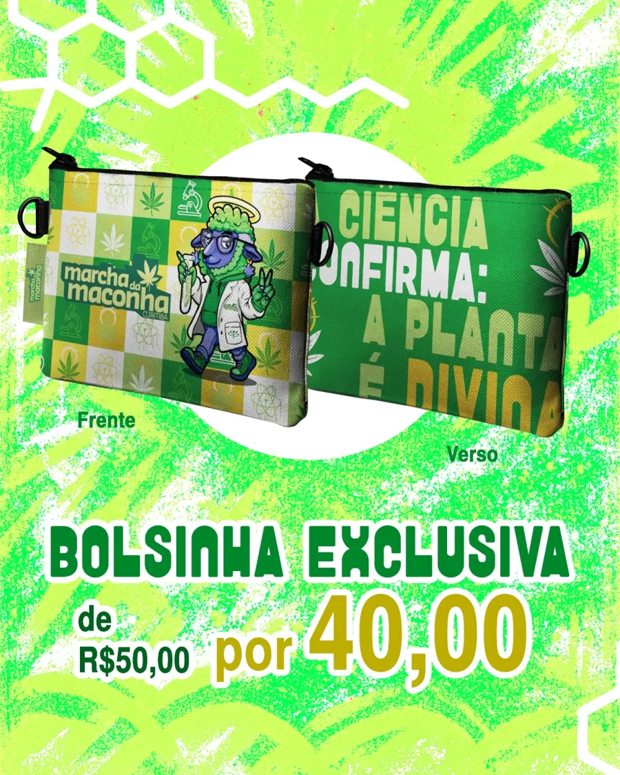 Bolsinha exclusiva da Marcha, frente e verso