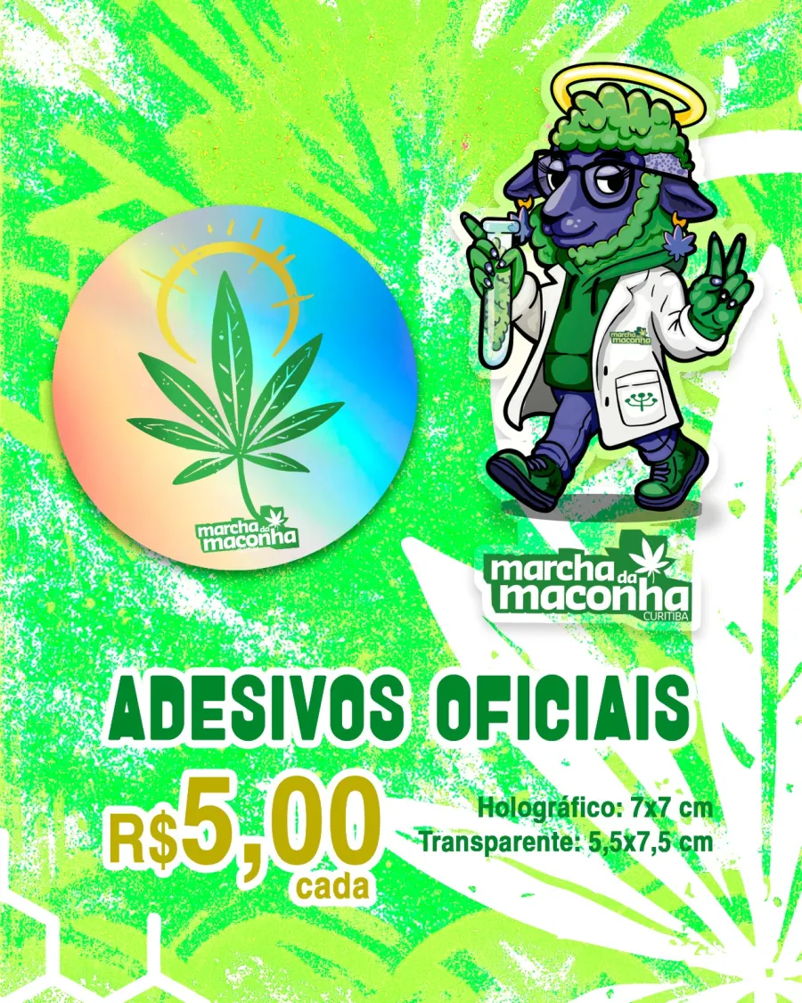 Adesivos oficiais da Marcha: holográfico e transparente
